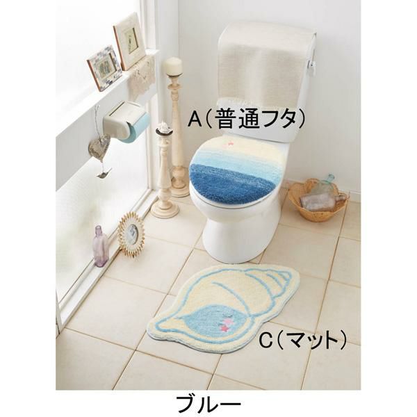 トイレ洗浄フタカバー（シェル） トイレマット・トイレファブリック 画像2