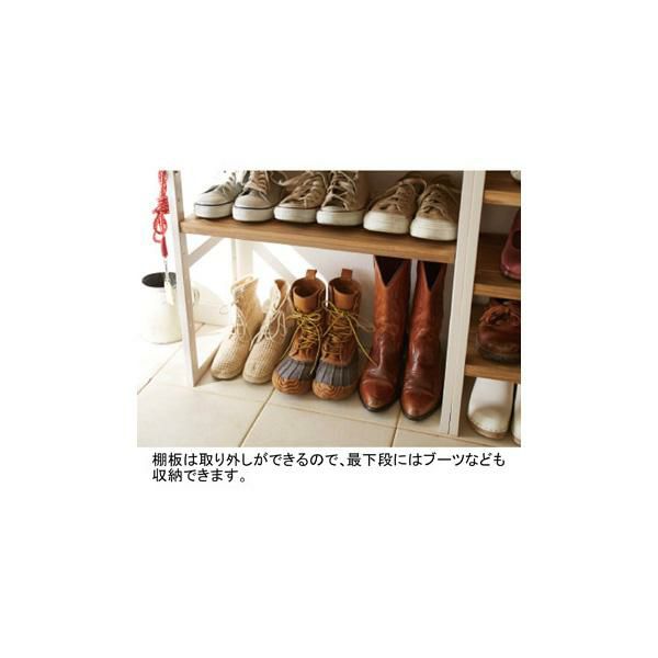 カントリー調シューズラック（Ｂ・幅６０ｃｍ・高さ９２ｃｍ） シューズラック・靴収納 画像4