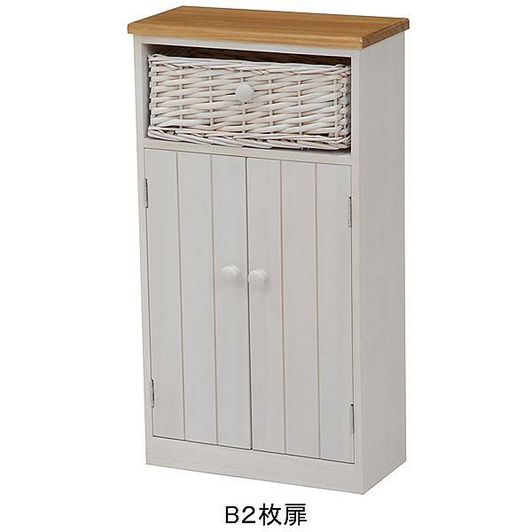 カントリー調多機能トイレ収納（Ｂ２・扉）　 トイレ小物収納 画像2