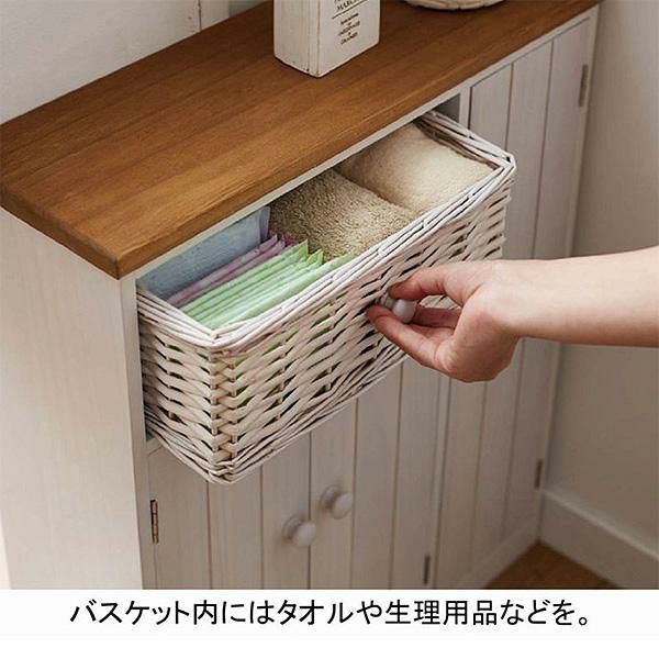 カントリー調多機能トイレ収納（Ｂ２・扉）　 トイレ小物収納 画像5