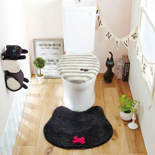 黒猫のトイレマット 単品 かわいいお姫様インテリア家具 雑貨の通販 トイレマット トイレファブリック ロマンティックプリンセス ロマプリ