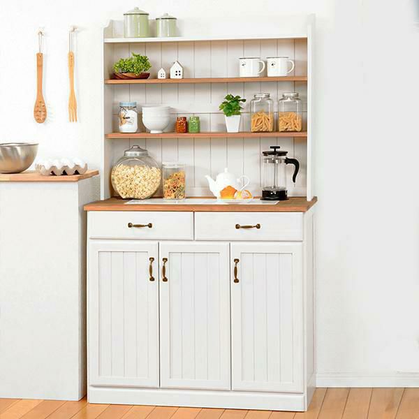 ラック付キッチンカウンター（ワイド） 食器棚 画像1