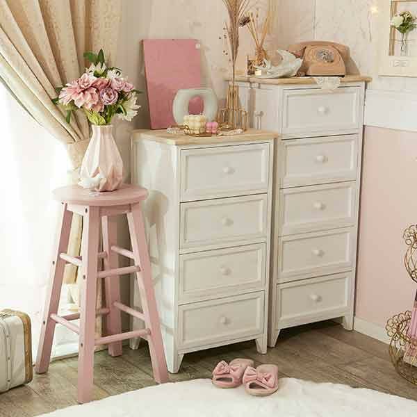 フレンチカントリー風チェスト（スリム４段） タンス・チェスト 画像2