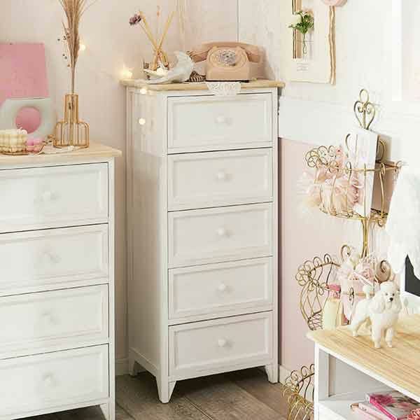 フレンチカントリー風チェスト（スリム５段） タンス・チェスト 画像2