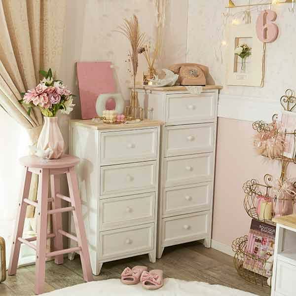 フレンチカントリー風チェスト（スリム５段） タンス・チェスト 画像12