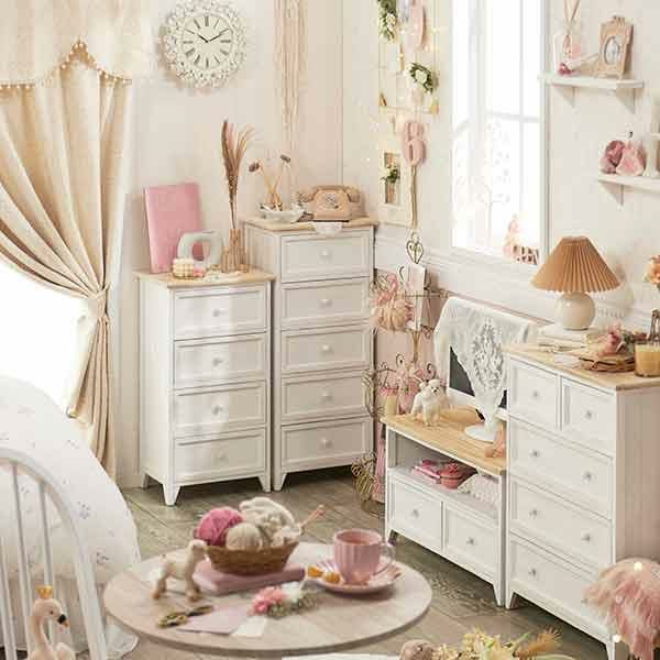 フレンチカントリー風チェスト（スリム５段） タンス・チェスト 画像13