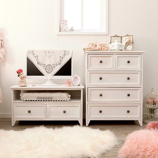 アンティーク風チェスト（４段ワイド）/Sucre(シュクレ) タンス・チェスト 画像4