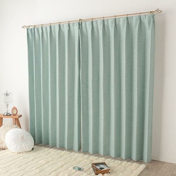 遮光カーテン（ブルー・幅１００ｃｍ×丈１８０～１９８ｃｍ・２枚組） オーダー遮光カーテン 画像1