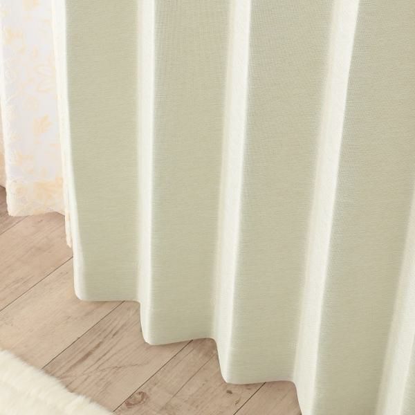 遮光カーテン（アイボリー・幅２００ｃｍ×丈１００～１１８ｃｍ・１枚） オーダー遮光カーテン 画像2