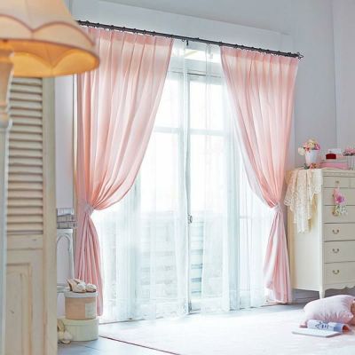 直送】【お届けグループA】レースカーテン/ダイヤ(ピンク・幅100cm×丈