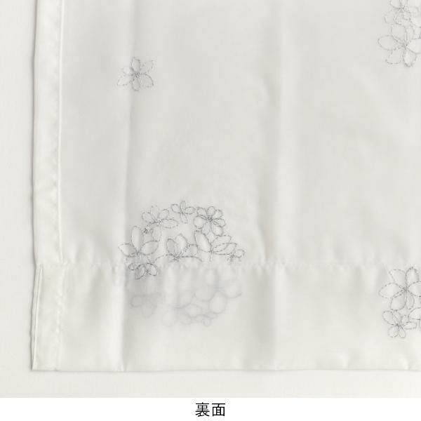 花柄刺繍ボイルカーテン(シルバー・幅１００ｃｍ×丈１００～１１８ｃｍ・２枚組） オーダーボイルカーテン 画像4