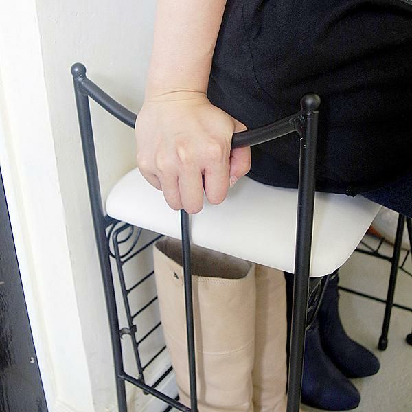 アイアンエントランスチェアA シューズラック・靴収納 画像3