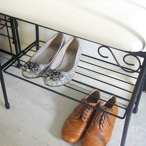 アイアンエントランスチェアA シューズラック・靴収納 画像5