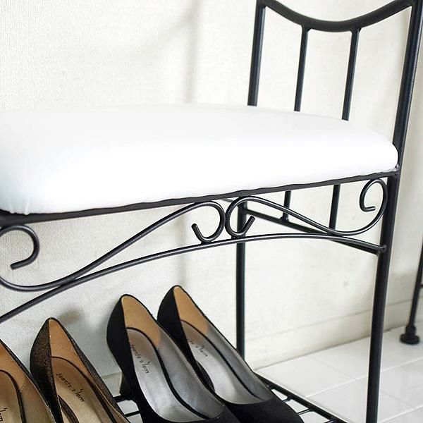 アイアンエントランスチェアB シューズラック・靴収納 画像4