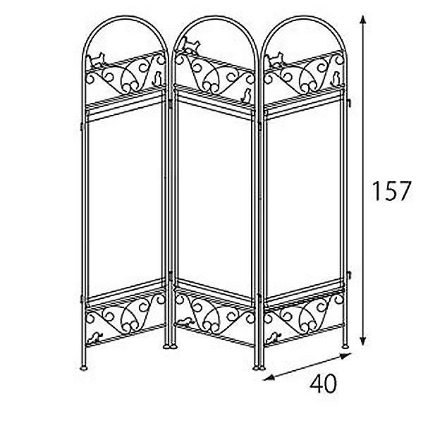 黒猫のアイアンパーテーション（３連） パーテーション・間仕切り 画像9