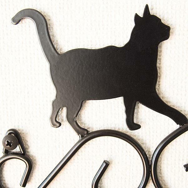 黒猫のウォールキーフック アクセサリー収納 画像6