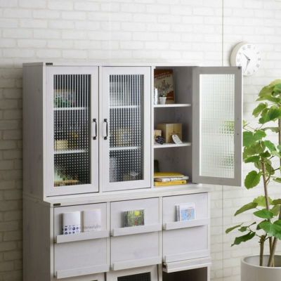 プリンセスシリーズドロワーズシェルフW60xH120cmホワイト