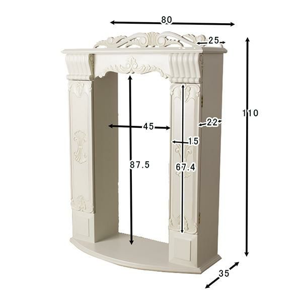 アンティーク調収納付きマントルピース(幅８０ｃｍ）／ウォッカ キャビネット 画像7