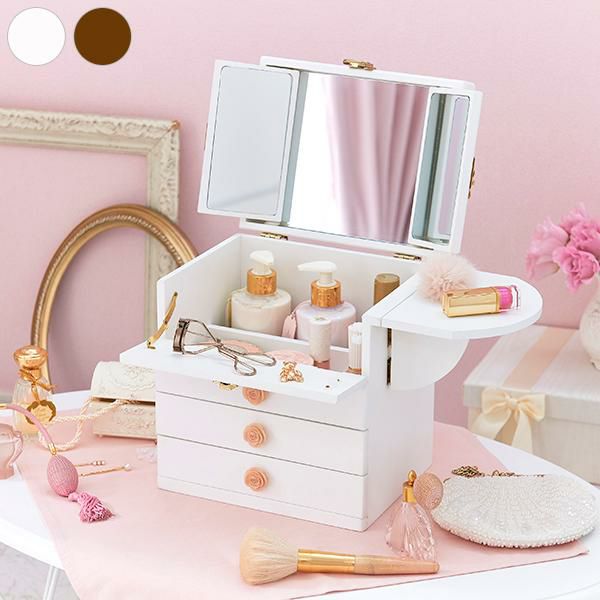 コスメワゴン メイクボックス かわいいお姫様系インテリア家具 雑貨の通販 ロマプリ ロマンティックプリンセス