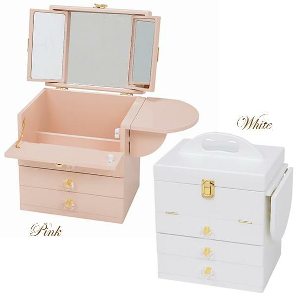 クリスタル取っ手コスメボックス コスメワゴン・メイクボックス 画像2