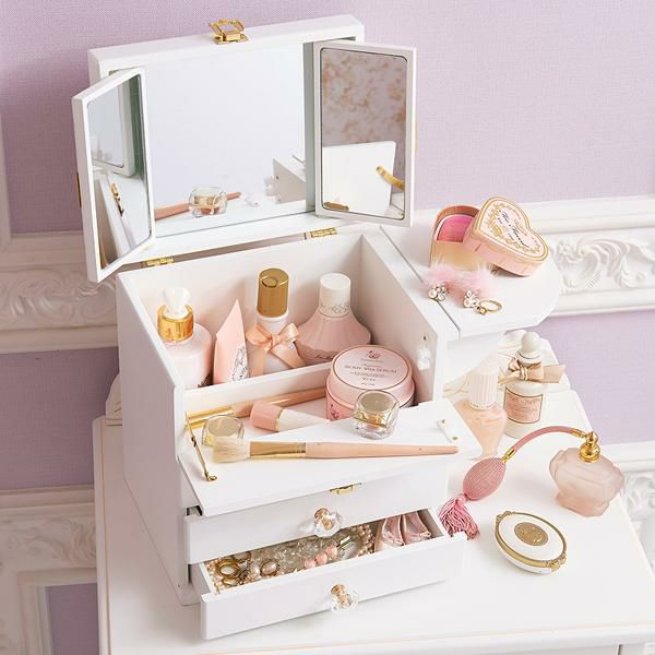 クリスタル取っ手コスメボックス コスメワゴン・メイクボックス 画像4