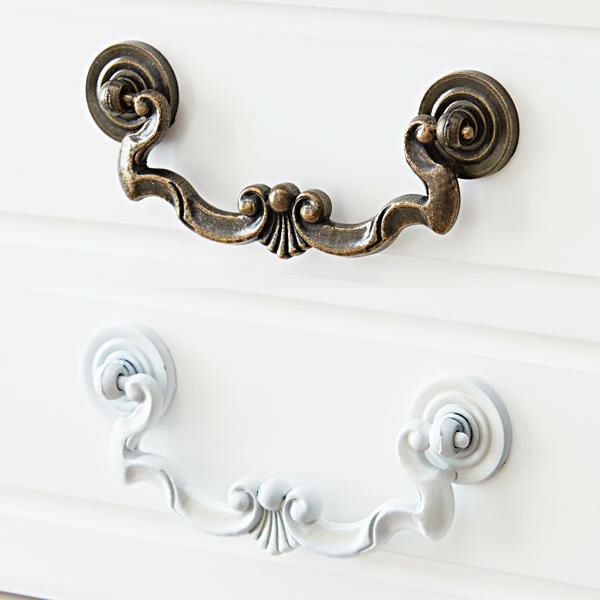 取っ手を着せ替えできる猫脚キャビネット/ホワイト&アンティーク キャビネット 画像2