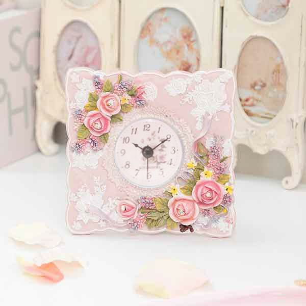 フェミニンローズ置時計 置き時計 画像1