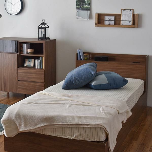 ロータイプ収納付きベッド（シングル・ポケットコイルマットレス付） 収納付ベッド 画像6