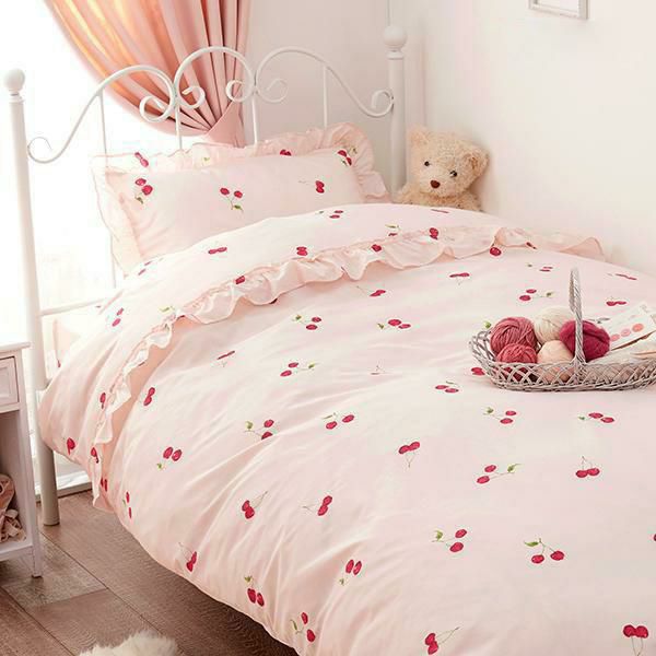 チェリー柄布団カバー３点セット シングル ラッピング対応可能 レビュー ロマンティックプリンセス