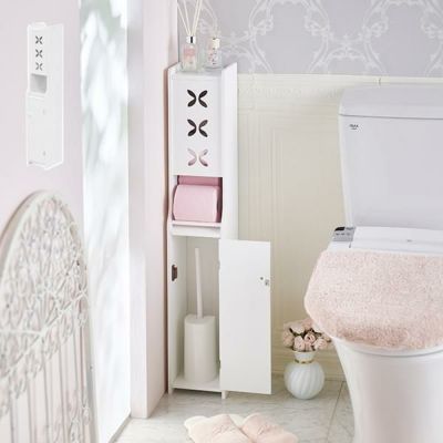 直送】スリムトイレラック(ハイタイプ)/クローバー|かわいい 直送】スリムトイレラック(ハイタイプ)/クローバー|かわいい