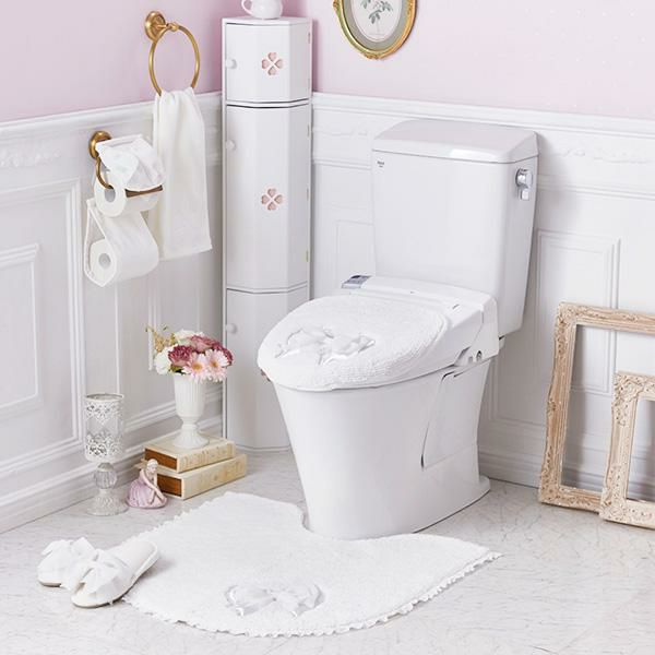 トイレタリー２点セット（トイレマット＆マルチフタカバー）/エレリュバン｜かわいいお姫様インテリア家具・雑貨の通販｜トイレマットセット ｜ロマンティックプリンセス（ロマプリ）