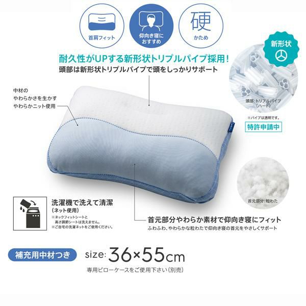 寝る向きで選べる枕（仰向き・横向き・やわらかめ・かため） 枕 画像2