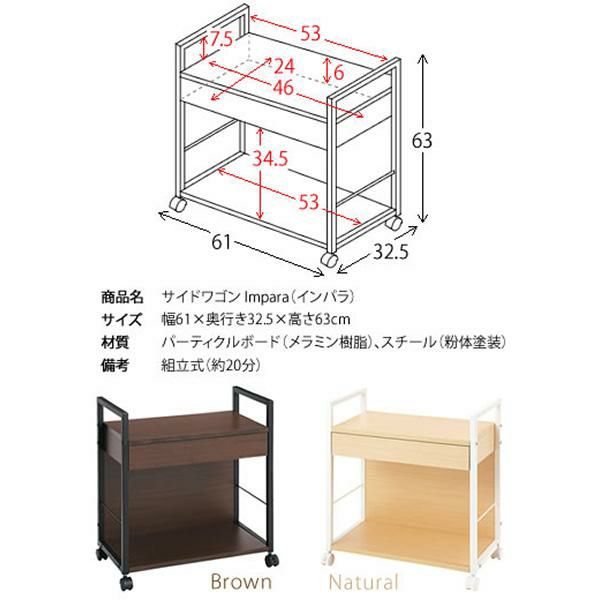 サイドワゴン Impara（インパラ）　CW-9C デスク 画像3