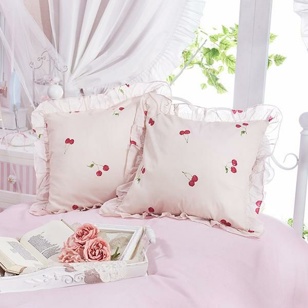 チェリー柄クッション ヌードクッション付 かわいいお姫様インテリア家具 雑貨の通販 クッション カバー 座布団カバー ロマンティックプリンセス ロマプリ