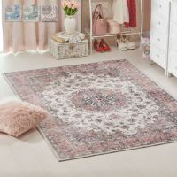 柔らかタッチのアンティーク柄フランネルラグ／カメオ（130×190） ラグ(長方形) 画像1