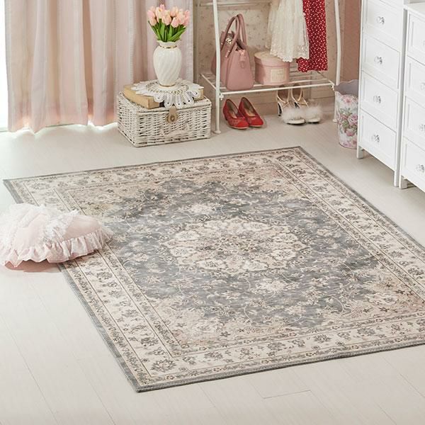 柔らかタッチのアンティーク柄フランネルラグ／カメオ（130×190） ラグ(長方形) 画像3