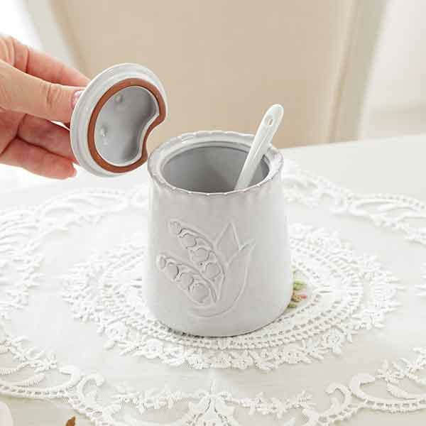 スプーン付きシュガーポット（Muguet） 保存容器・キャニスター 画像3