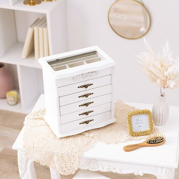 アクセサリーケース　5段／アンティークローズ アクセサリー収納 画像2