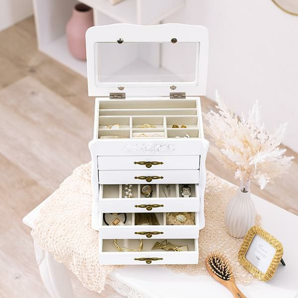 アクセサリーケース　5段／アンティークローズ アクセサリー収納 画像3