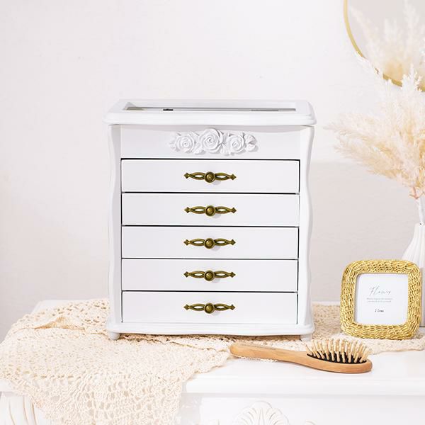 アクセサリーケース　5段／アンティークローズ アクセサリー収納 画像4