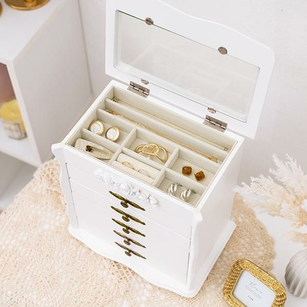 アクセサリーケース　5段／アンティークローズ アクセサリー収納 画像5