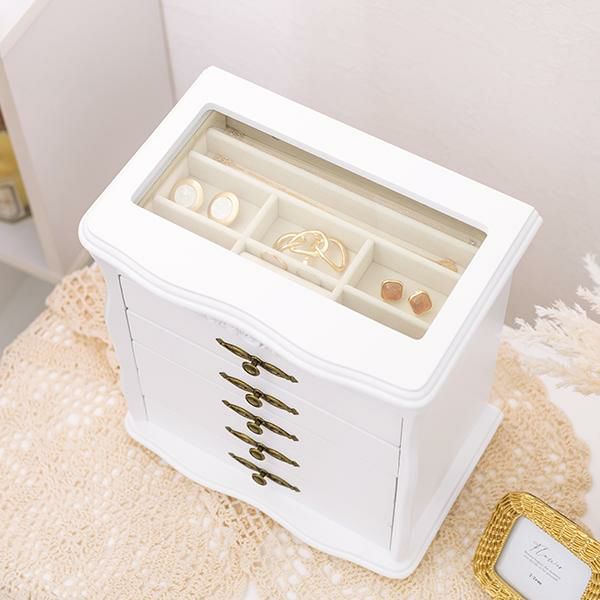 アクセサリーケース　5段／アンティークローズ アクセサリー収納 画像6