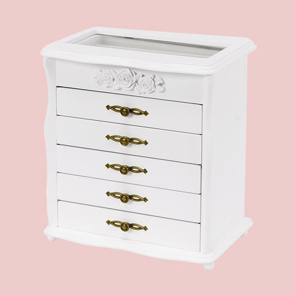 アクセサリーケース　5段／アンティークローズ アクセサリー収納 画像7