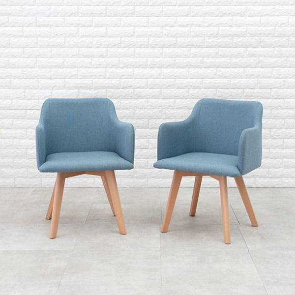 ファブリックチェア(肘あり・2脚セット) ダイニングチェア 画像1