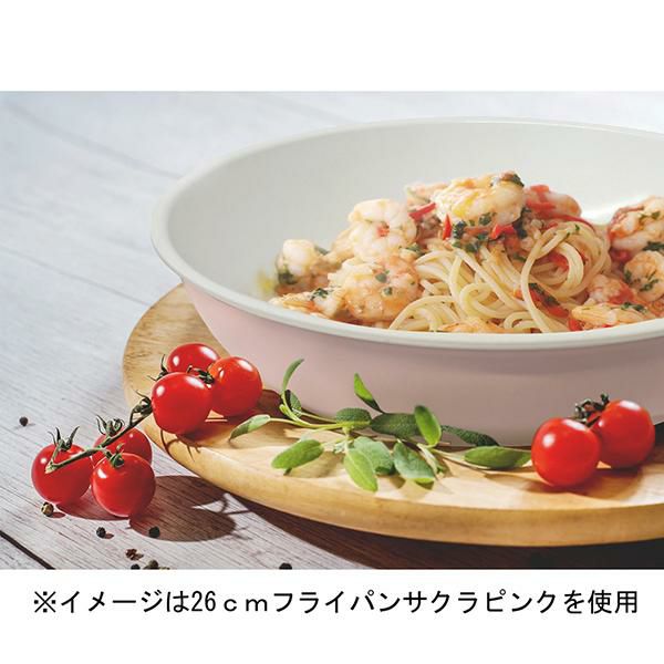 ホワイト&ピンクのＩＨフライパン（２６ｃｍ） フライパン 画像6