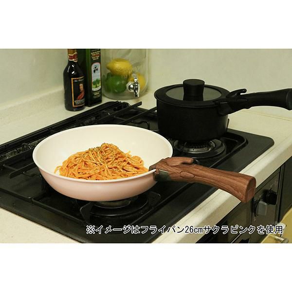 ホワイト&ピンクのＩＨフライパン（２６ｃｍ） フライパン 画像9