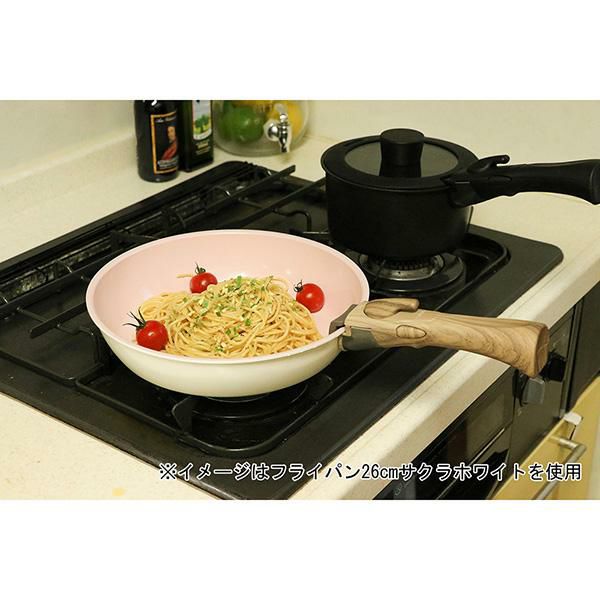 ホワイト&ピンクのＩＨフライパン（２６ｃｍ） フライパン 画像10