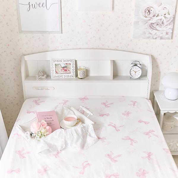 リボン柄布団カバー３点セット（セミダブル） 布団カバーセット　セミダブル 画像8