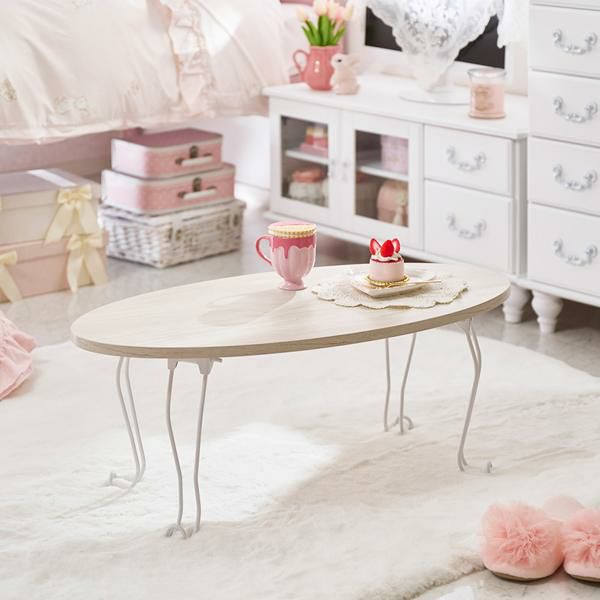 直送】猫脚折りたたみテーブル（幅80cm・ラウンド）｜かわいいお姫様  