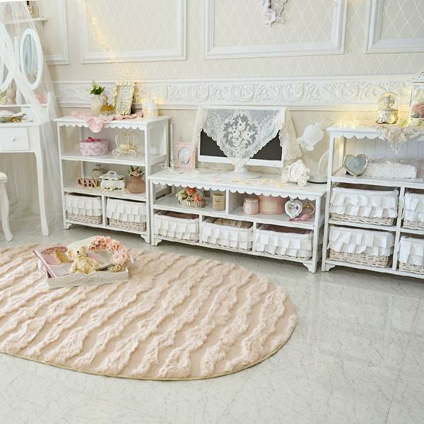 超特価激安の商品をすべて 直送】フリルバスケットテレビ台（大）／fleurette（フルレット テレビ台・テレビボード